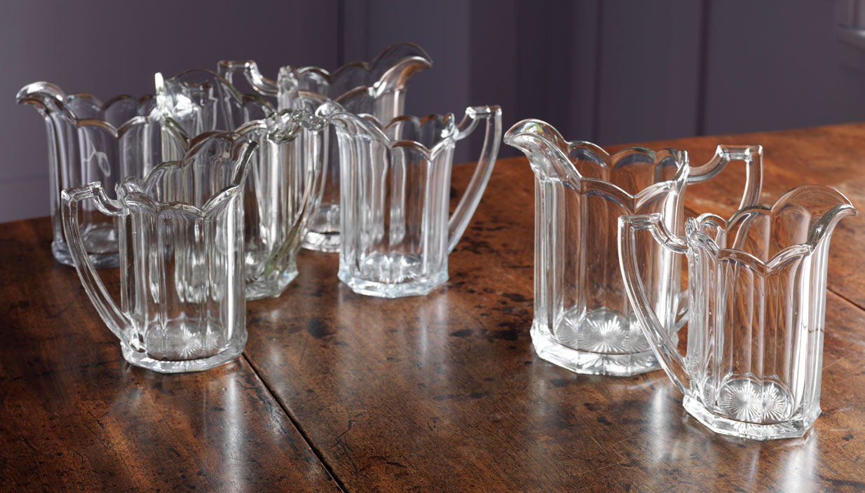 Old Chippendale Glass Jugs