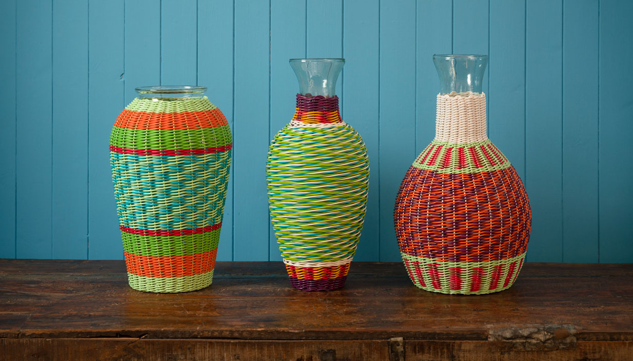 Plastic Covered Vases
