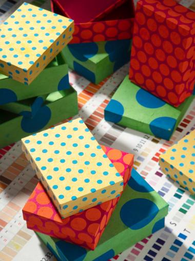 Set Of 3 Spotty Boxes