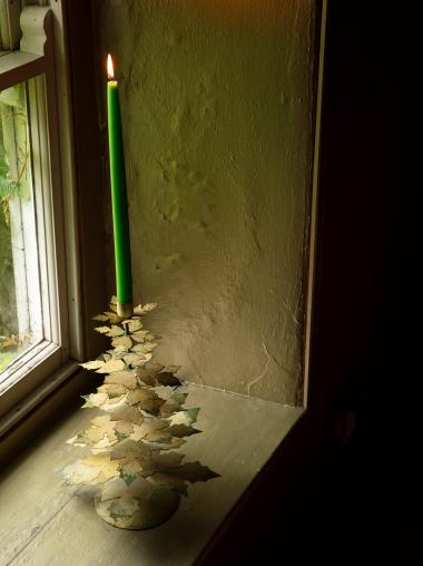 Painted Leafy Candlestick