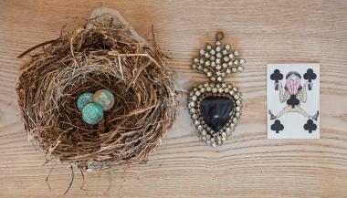 Black Jewelled Opening Heart