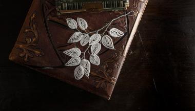 White Beaded Leaf Bunch
