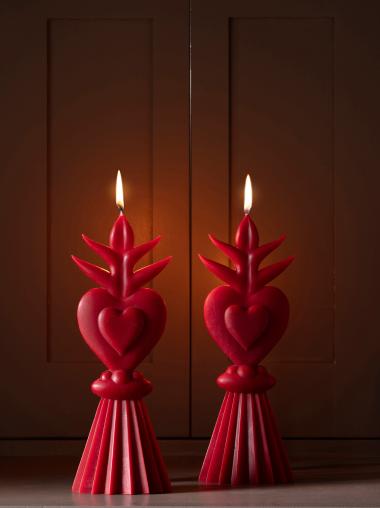 Red Heart Candle