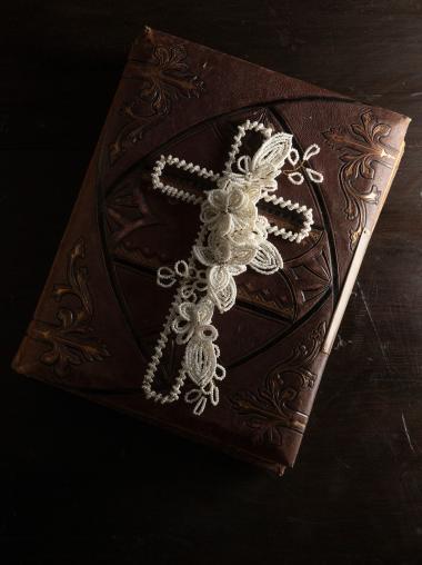 White Beaded Cross