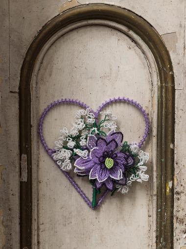Purple Beaded Heart