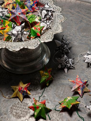 3D Marbled Paper Stars