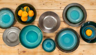Teal & Iridescent Pottery