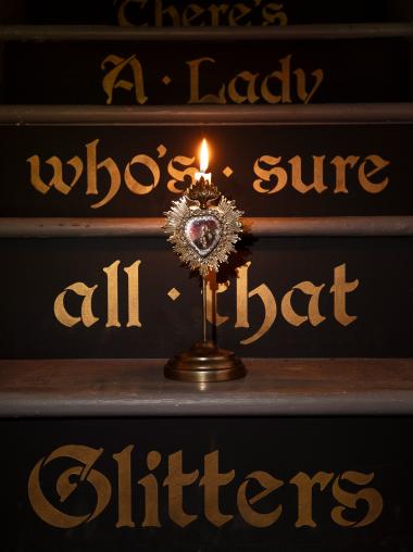 Mirrored Heart Candlestick