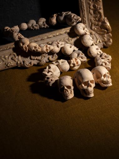Carved Wooden Skulls