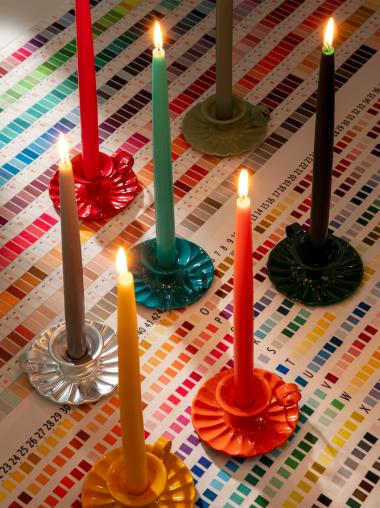 Italian Enamelled Candlesticks